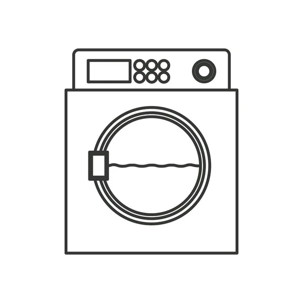 Monochrome silhouette of wash machine — Stock Vector