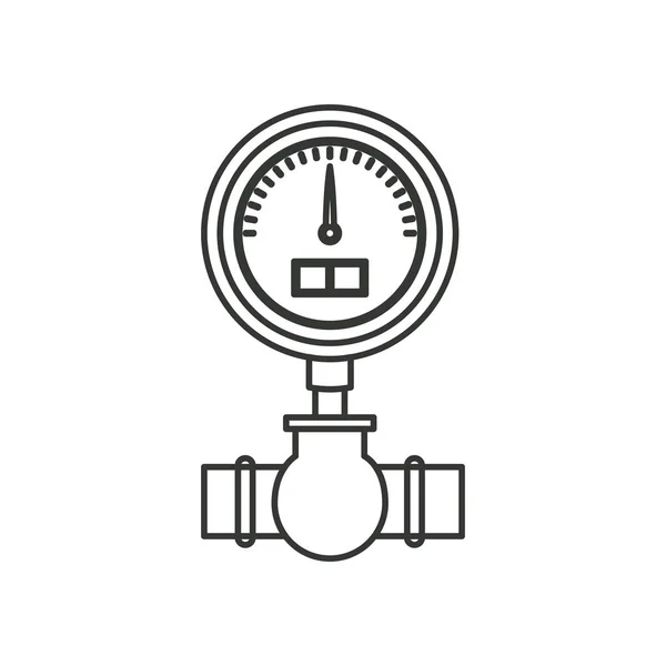 Monochromatyczne sylwetka licznika wody — Wektor stockowy