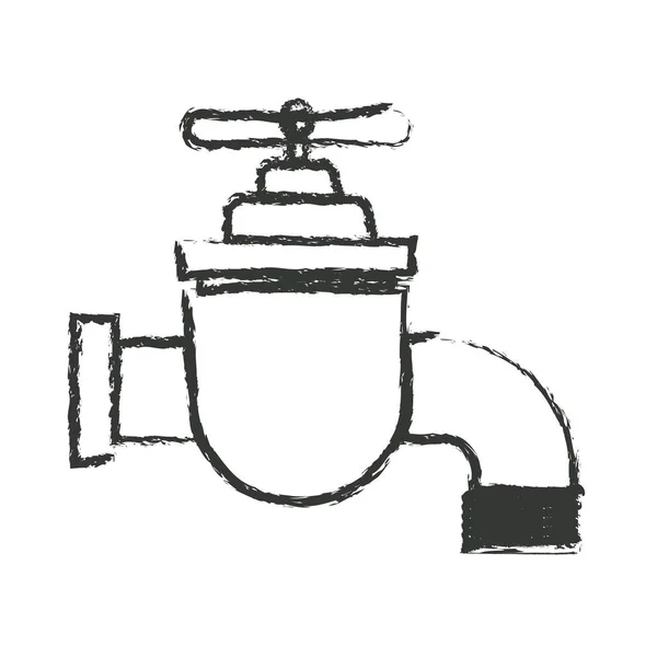 Silhouette sfocata monocromatica dell'icona del rubinetto — Vettoriale Stock