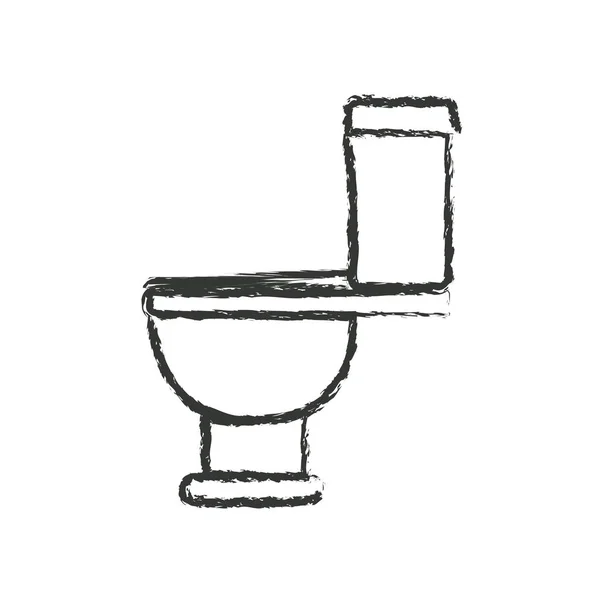 Monochrom verschwommene Silhouette mit Toiletten-Symbol Seitenansicht — Stockvektor