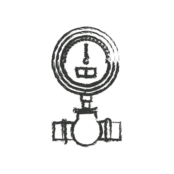 Silueta borrosa monocromática del contador de agua — Archivo Imágenes Vectoriales