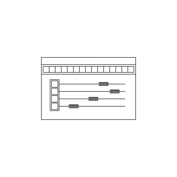 흰색 배경과 흑백 실루엣 디자이너 그래픽에 대 한 컬러 팔레트 도구 — 스톡 벡터