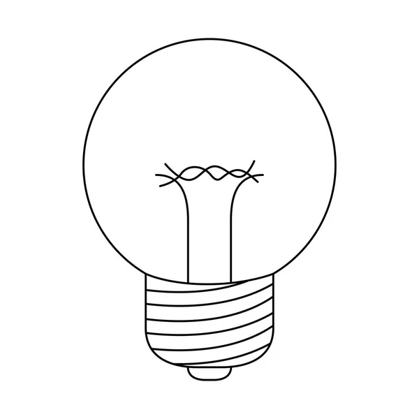 電球のモノクロ シルエットと白い背景 — ストックベクタ