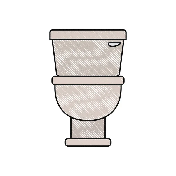 Colore pastello silhouette con icona toilette in vista frontale — Vettoriale Stock