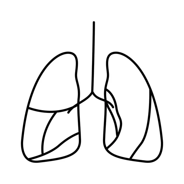 Desenho da mão contorno do sistema respiratório — Vetor de Stock