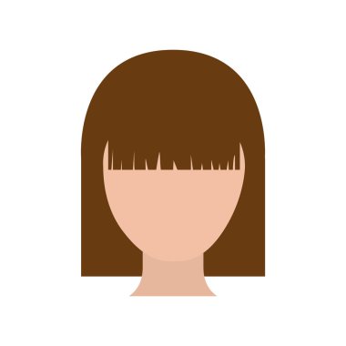 düz saç modeli ile renkli siluet meçhul kadın