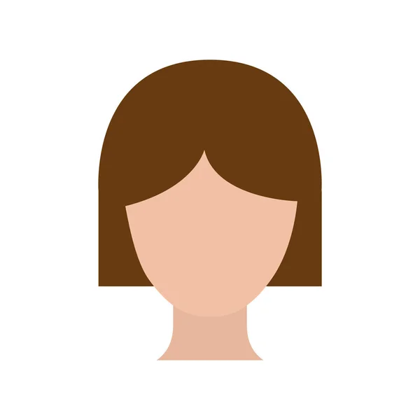 Silhouette colorée femme sans visage aux cheveux courts — Image vectorielle