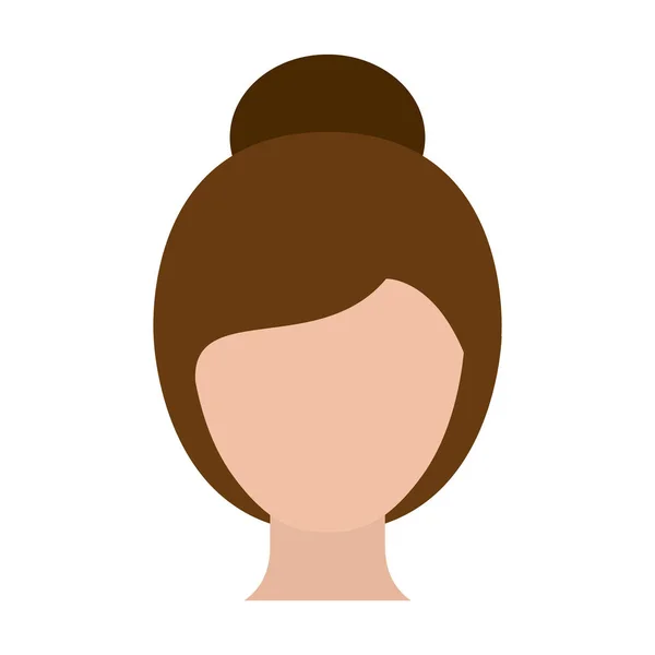 Színes sziluettje arctalan nő összegyűjtött frizura — Stock Vector