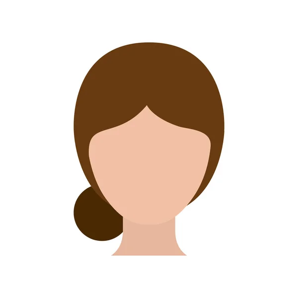 Silhouette colorée femme sans visage avec les cheveux collectés — Image vectorielle