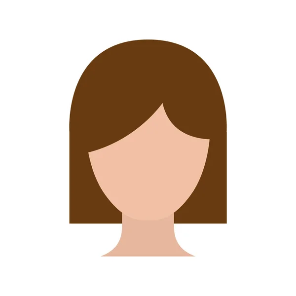 Barevné silueta anonymní žena s krátký účes — Stockový vektor