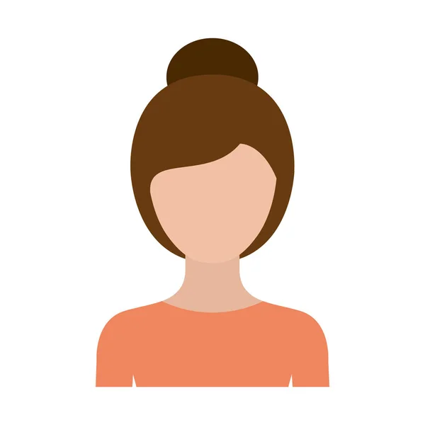 収集した髪型とカラフルなシルエット フェースレス半身女性 — ストックベクタ