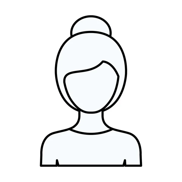 Skisse av en ansiktsløs halv kvinne med innsamlet frisyre – stockvektor