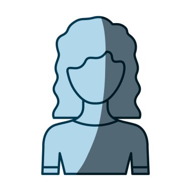 mavi renk gölgelendirme siluet meçhul yarım vücut kadın orta dalgalı saçlı