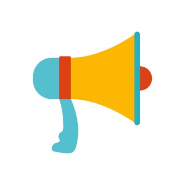 renkli megafon ile beyaz arka plan