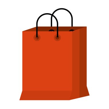 Beyaz arka plan ile renkli alışveriş çantası