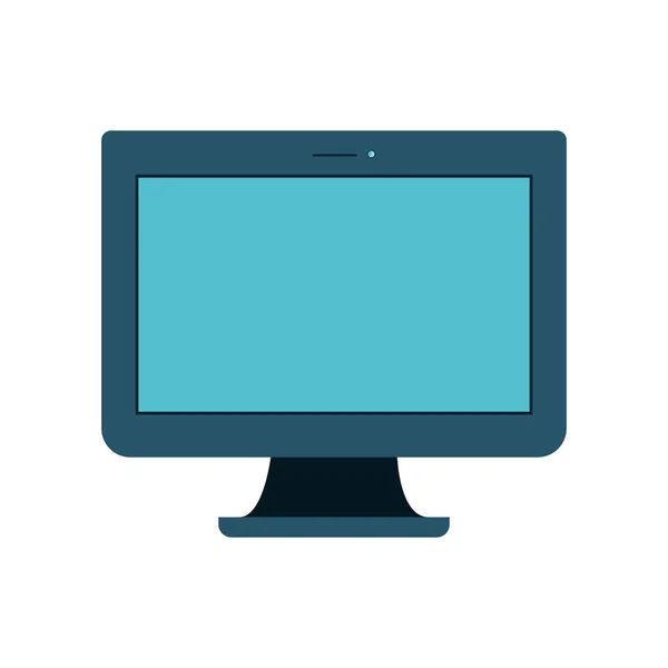 Witte achtergrond met blauwe lcd monitor — Stockvector