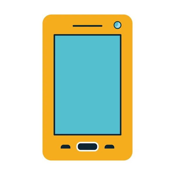 Fond blanc avec couverture jaune sur smartphone — Image vectorielle