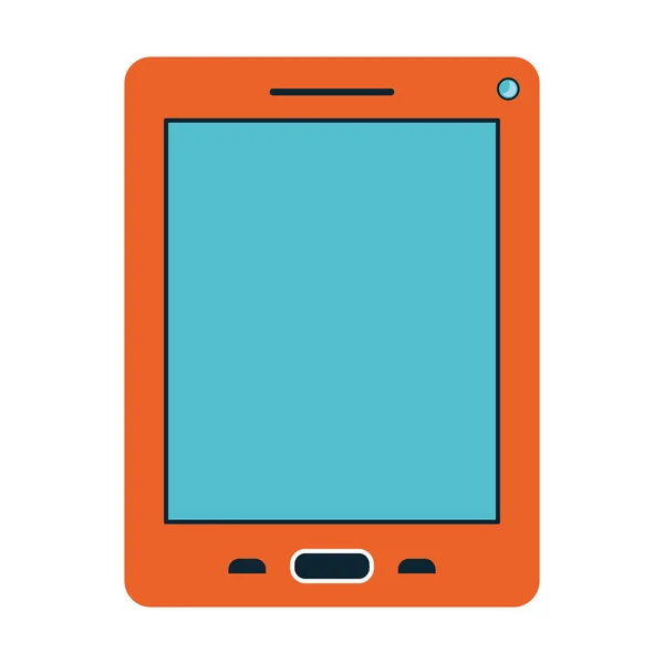 Sfondo bianco con copertina arancione su tablet — Vettoriale Stock