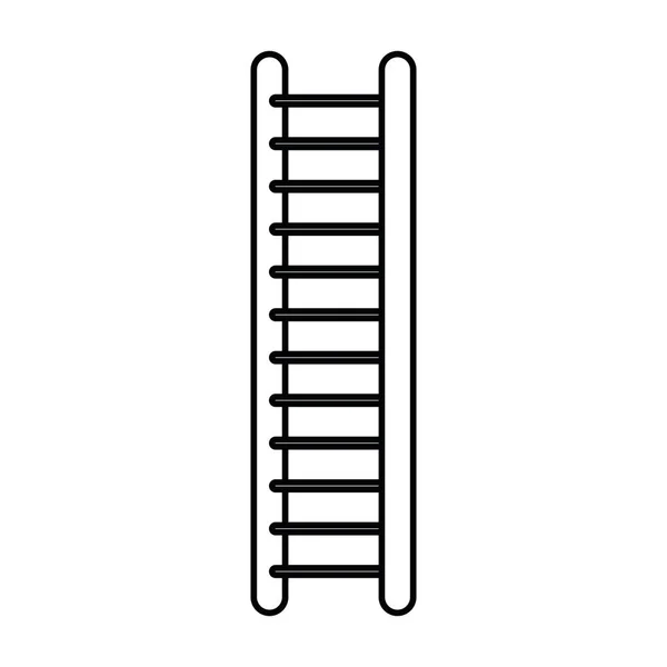 Witte achtergrond met zwart-wit silhouet van ladder — Stockvector