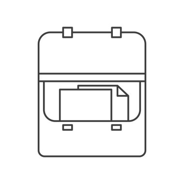 tek renkli belgeler ile açılan icra evrak çantası silüeti