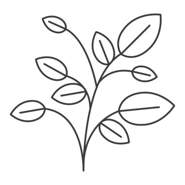 dallar ve yapraklar bitkinin tek renkli siluet