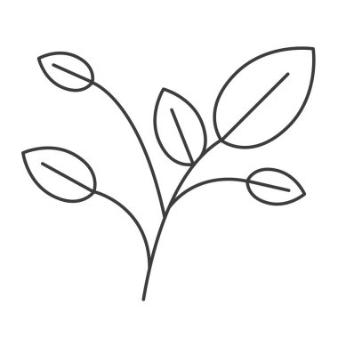 tek renkli siluet yaprakları ile şube