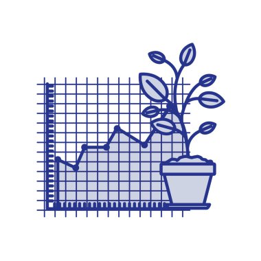 büyüyen ve finansal riski grafik mavi siluet
