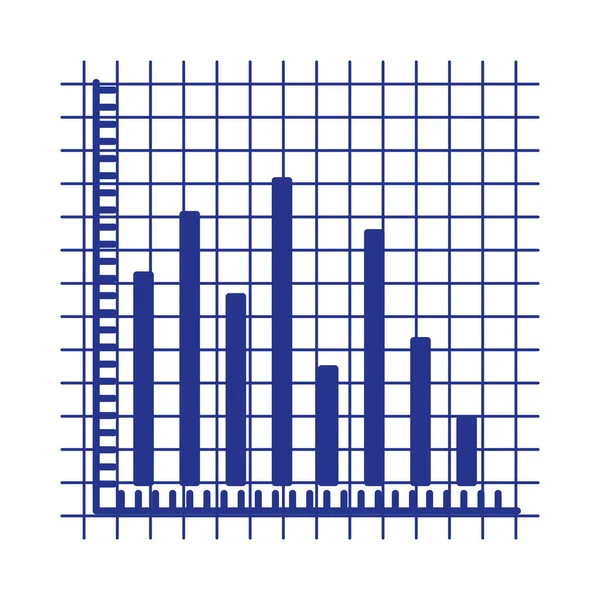 Silueta azul de barras gráficas estadísticas — Vector de stock