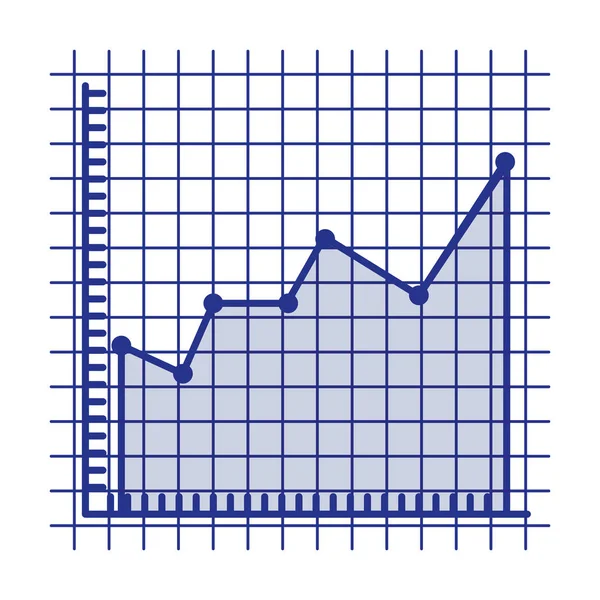 Siluet biru dari grafik risiko garis keuangan - Stok Vektor