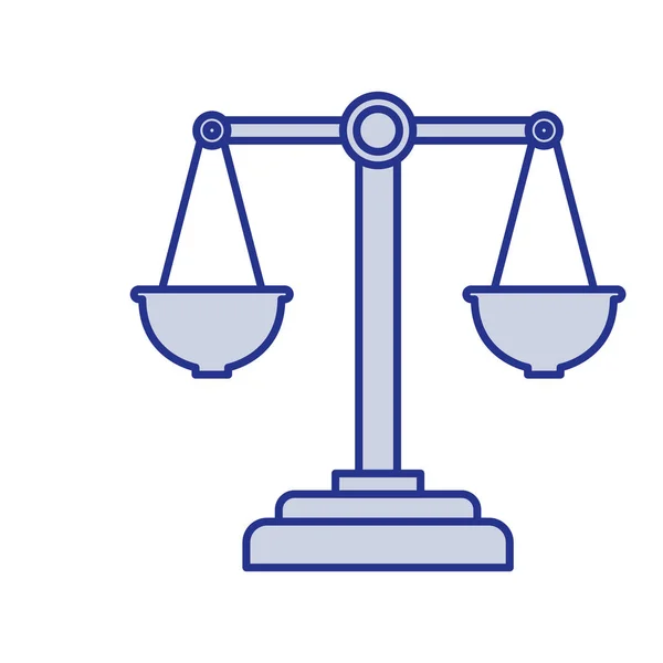 Silhueta azul de escalas de justiça — Vetor de Stock