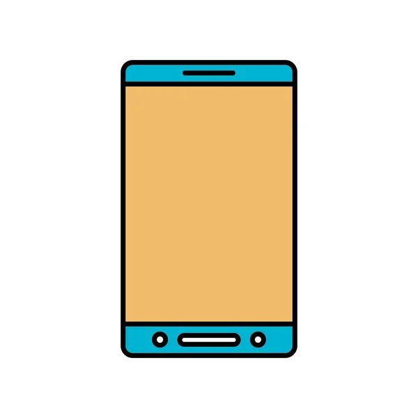 Secciones de color silueta del icono del teléfono inteligente — Vector de stock