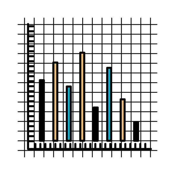 Renk bölümleri istatistik grafik barlar silüeti — Stok Vektör