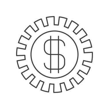 pinyon para simgesi olan tek renkli silüeti