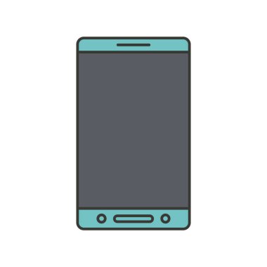 smartphone simgesinin renkli siluet