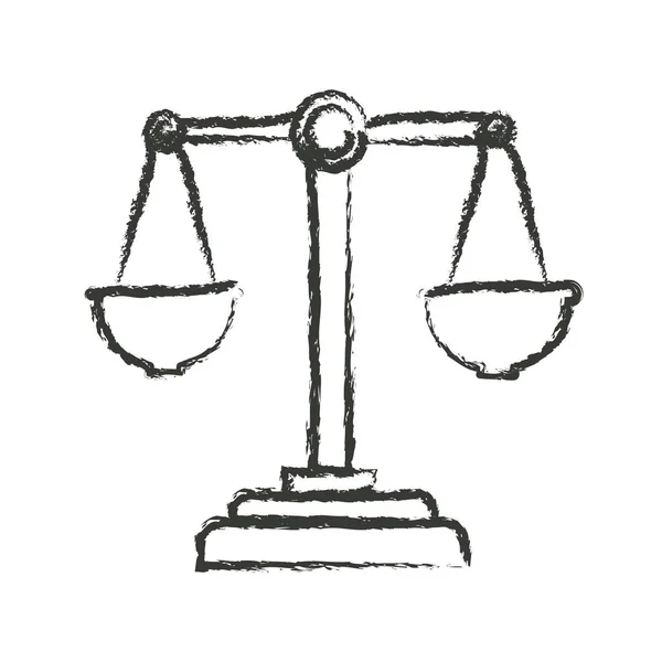 Balance monochrome floue silhouette de justice — Image vectorielle