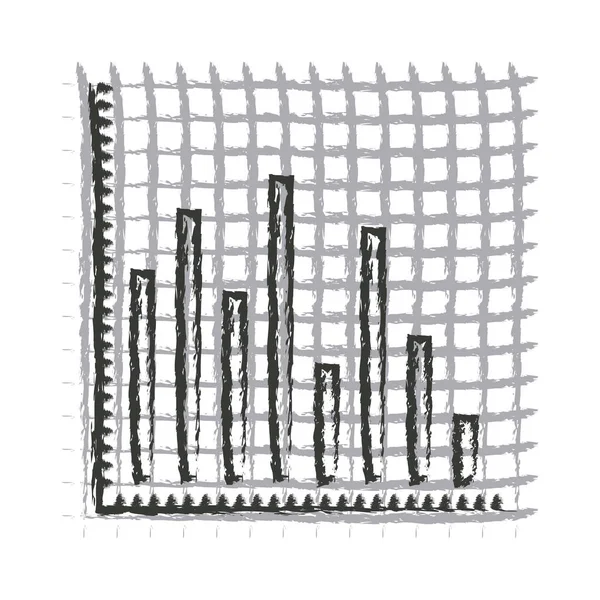 Silueta borrosa monocromática de barras gráficas estadísticas — Archivo Imágenes Vectoriales