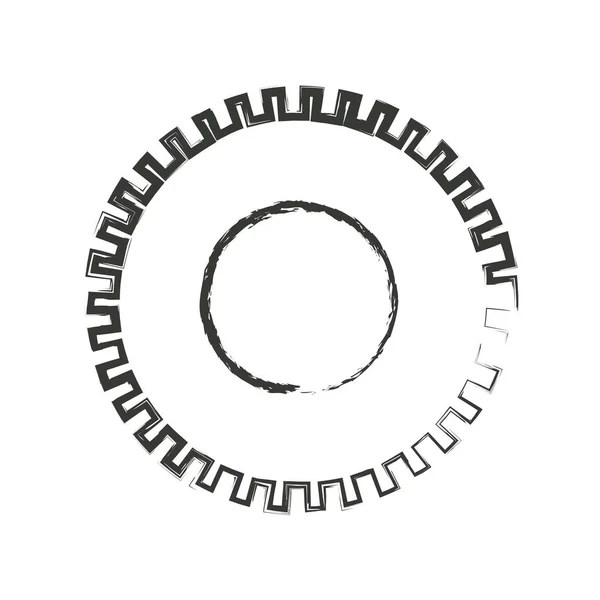 单色的模糊的轮廓的齿轮图标 — 图库矢量图片