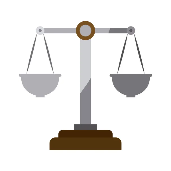 Silhouette colorée des balances de justice sans contour — Image vectorielle