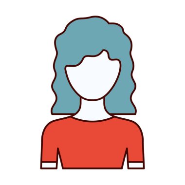 renk bölümleri orta dalgalı saçlı meçhul yarım vücut kadın silüeti