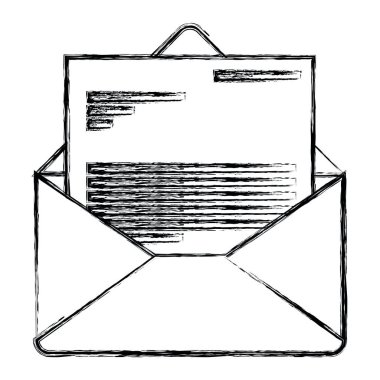 tek renkli zarf posta mektubu ile açmış silüeti bulanık