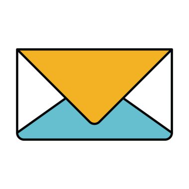 Zarf posta portre renk bölümleri silüeti