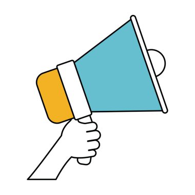 ses aygıtı tutan el renk bölümleri silüeti