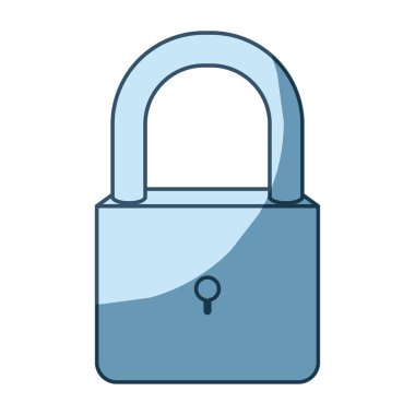 asma kilit simgesi mavi gölgelendirme silüeti