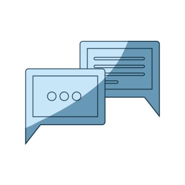 Konuşma diyalogları silüeti mavi gölgelendirme