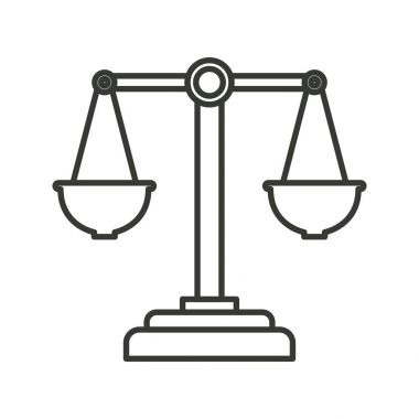 tek renkli siluet adalet ölçekler