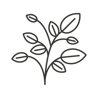 dallar ve yapraklar bitkinin tek renkli siluet