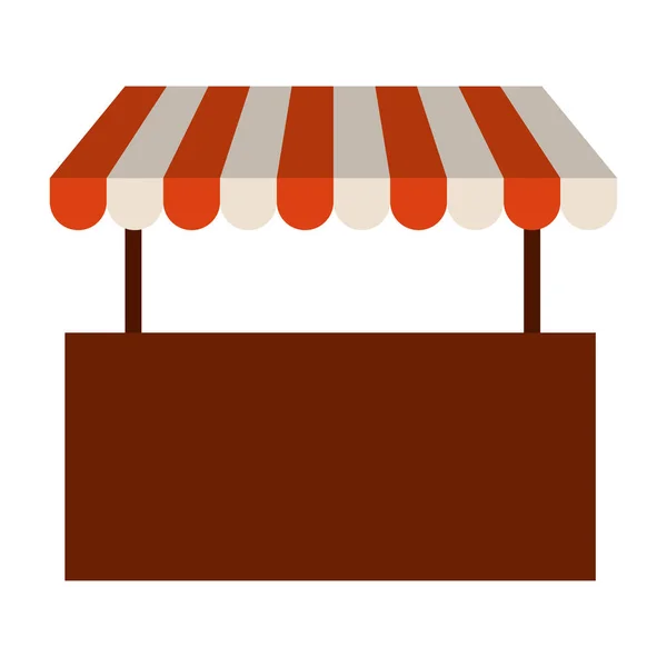 Image de silhouette colorée du magasin avec auvent rayé — Image vectorielle