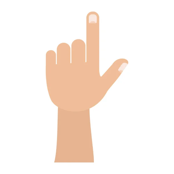 Immagine sagoma colorata del gesto della mano sinistra — Vettoriale Stock