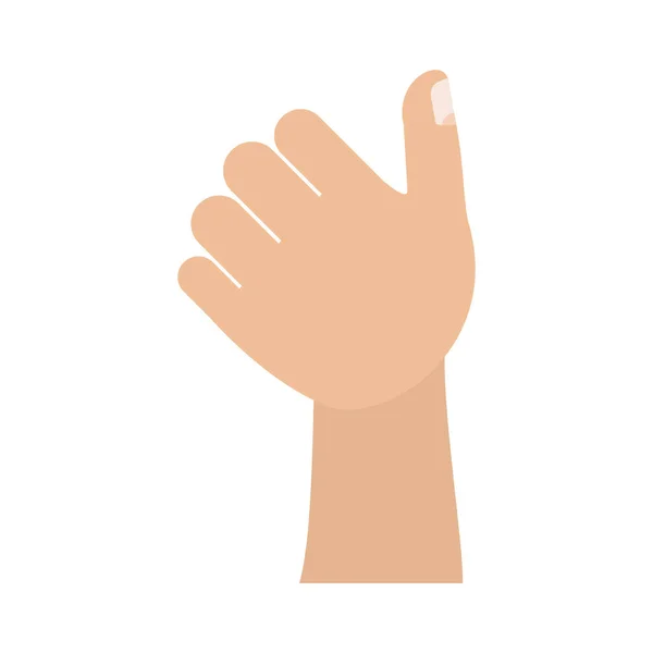 左手親指のアップのカラフルなシルエット画像 — ストックベクタ