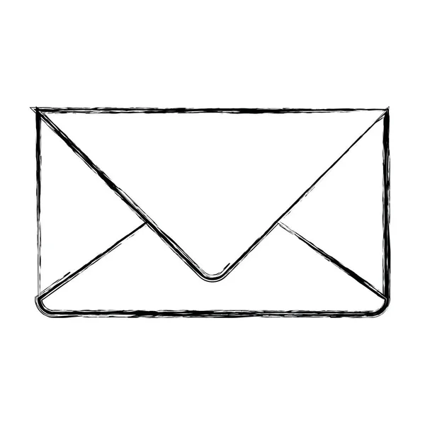 Monochromatyczne niewyraźne sylwetki koperty mail w zbliżenie — Wektor stockowy